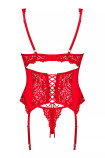 Розкішний червоний корсет з трусиками Obsessive Amor Cherris corset