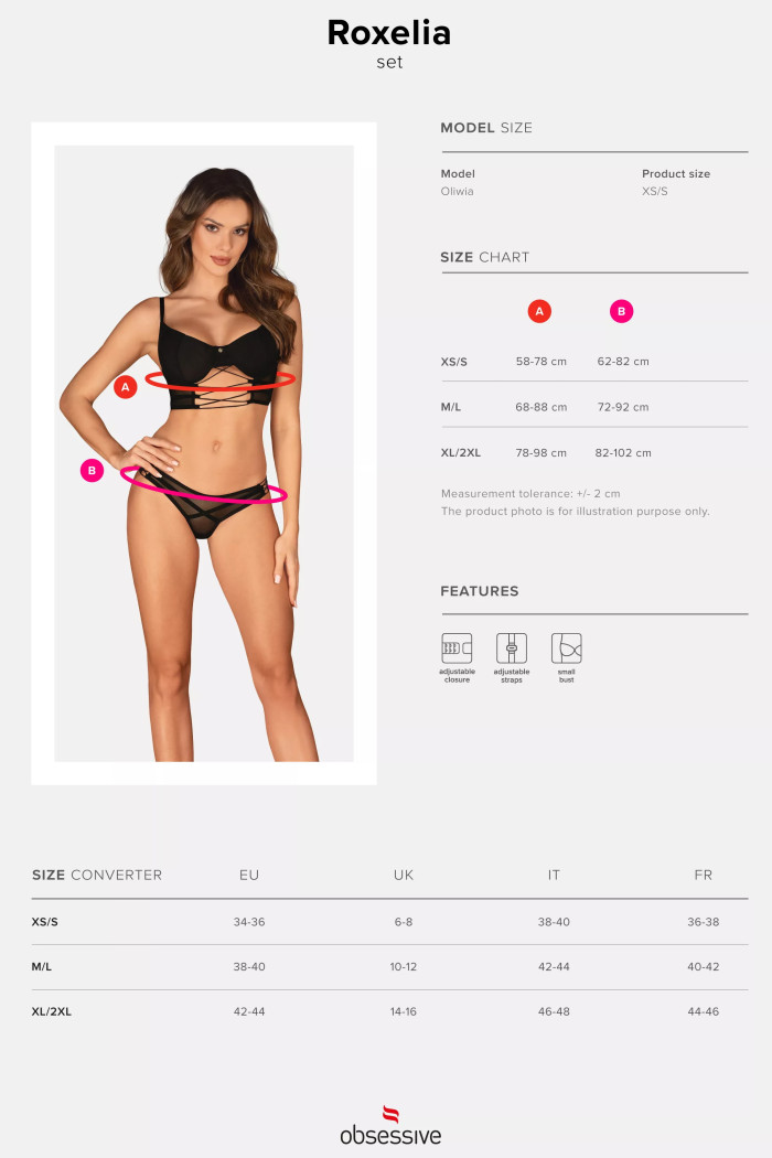 Комплект белья соблазнительный Obsessive Roxelia set