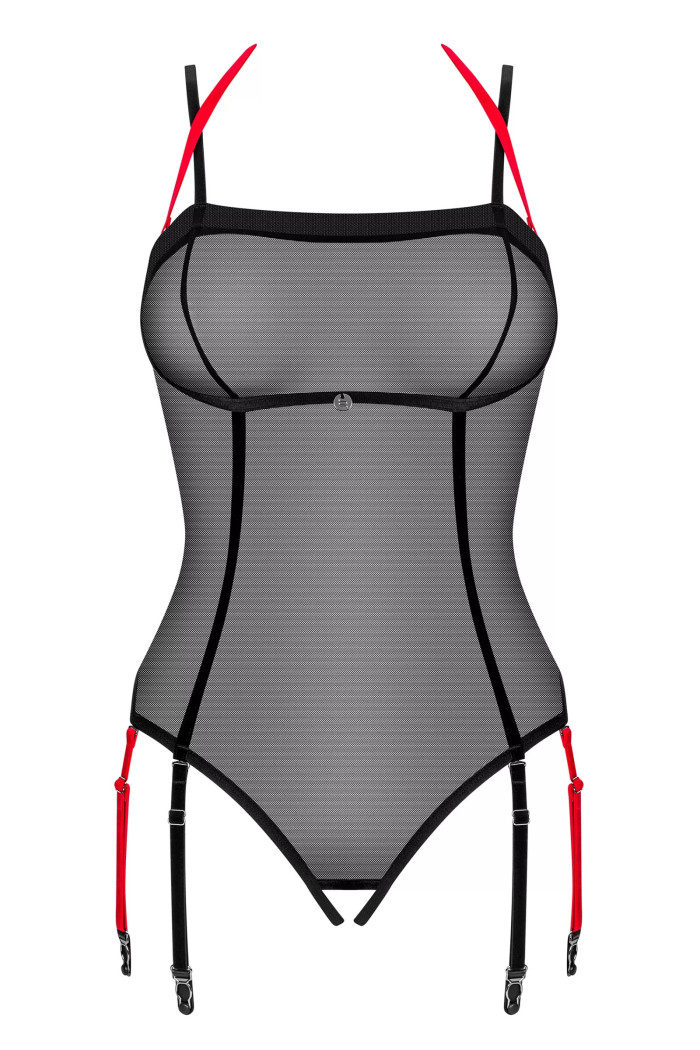 Боді прозорий з інтимним вирізом Obsessive Glandez otwarte