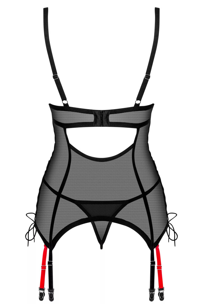Корсет прозорий з пажами для панчох Obsessive Glandez corset