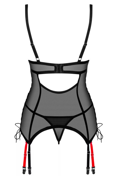 Корсет прозорий з пажами для панчох Obsessive Glandez corset