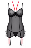 Корсет прозрачный с подвязками для чулок Obsessive Glandez corset