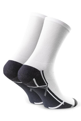 Носки мужские высокие белые с черной стопой Steven 057 Sport_339