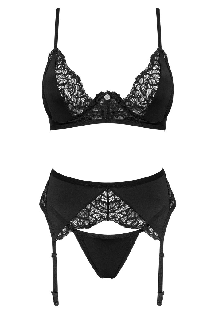 Комплект білизни мереживний з поясом Obsessive Bellastia set