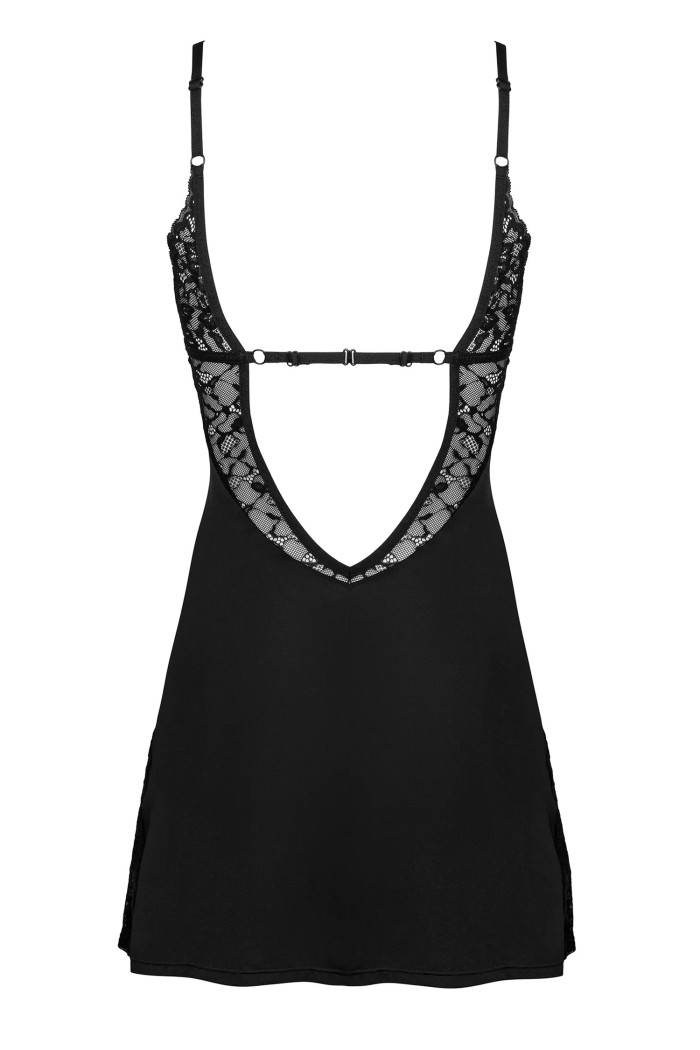 Комбинация сатиновая с трусиками Obsessive Bellastia chemise