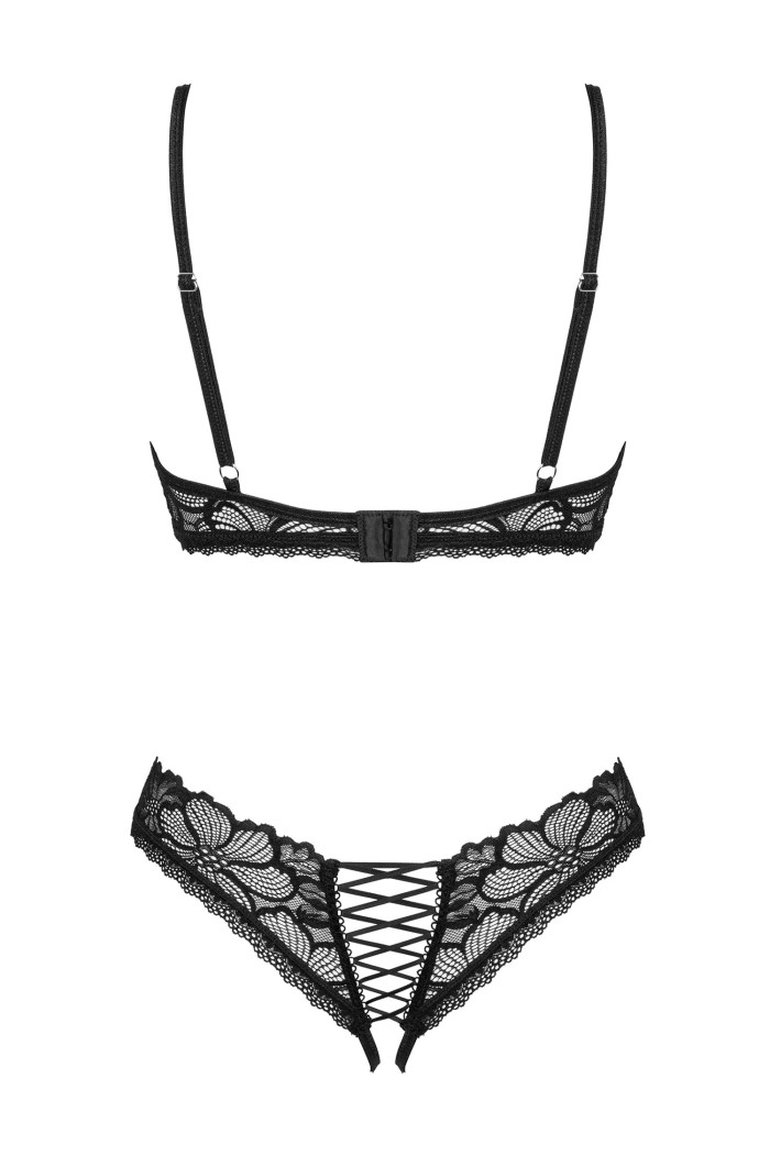 Комплект з відкритим бюстом і трусиками Obsessive Serafia set