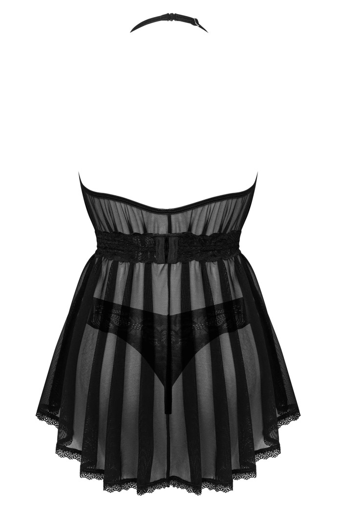 Сорочка-бебідол прозора з трусиками Obsessive Serafia babydoll