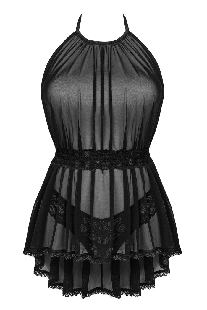 Сорочка-бебідол прозора з трусиками Obsessive Serafia babydoll